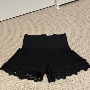 Nightcap Black High Waist Lace Shorts